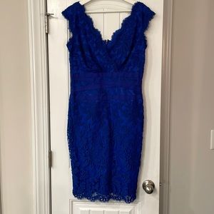 Tadashi Shoji electric blue lace dress